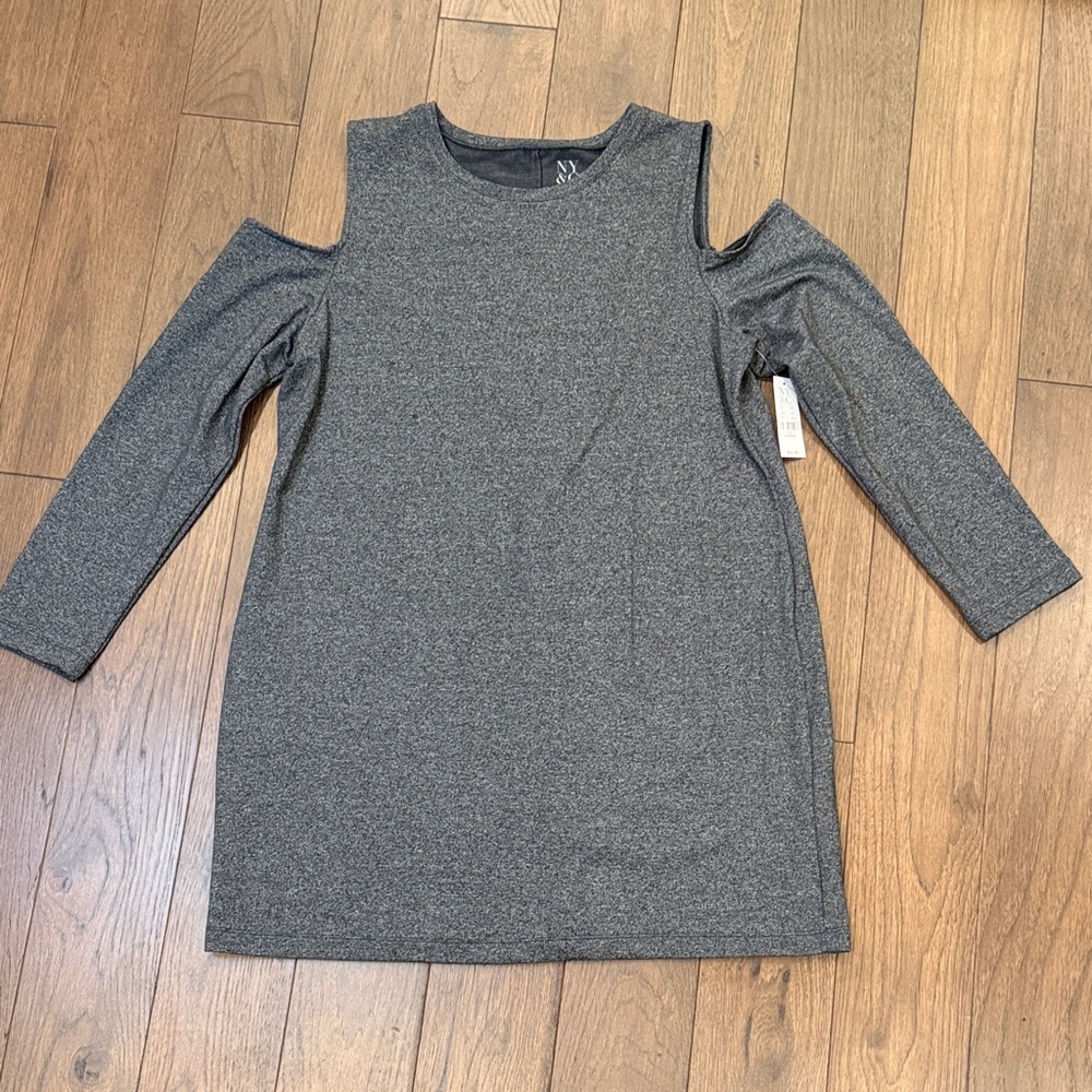 New York & Company Gray Cold Shoulder Dress Size 10 NWT C8-025